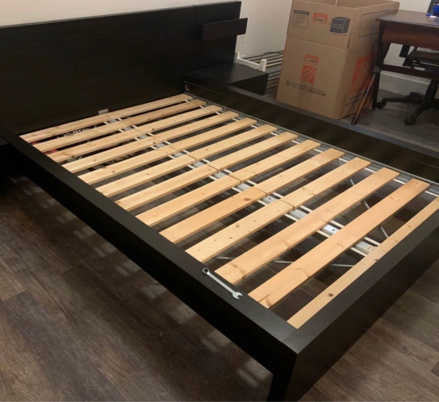 IKEA Queen bed with one nightstand