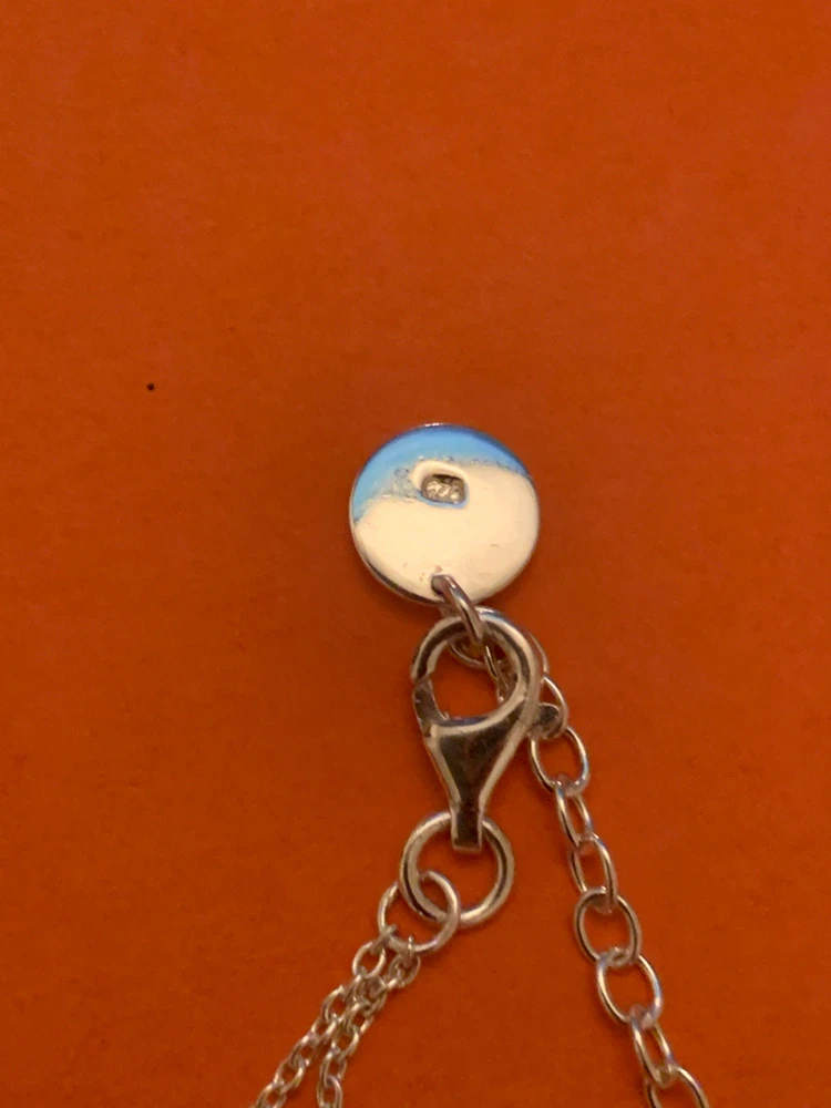 Silver sterling necklace with pearl and ball charm - photo 3