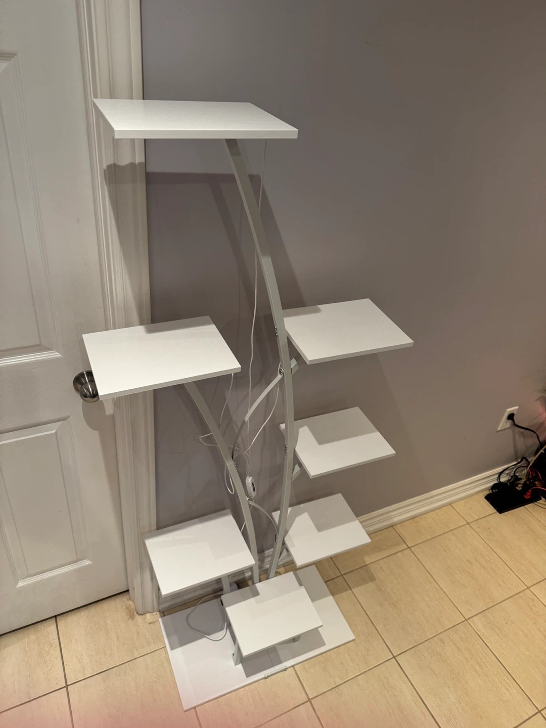 White Plant Stand with Grow Lights