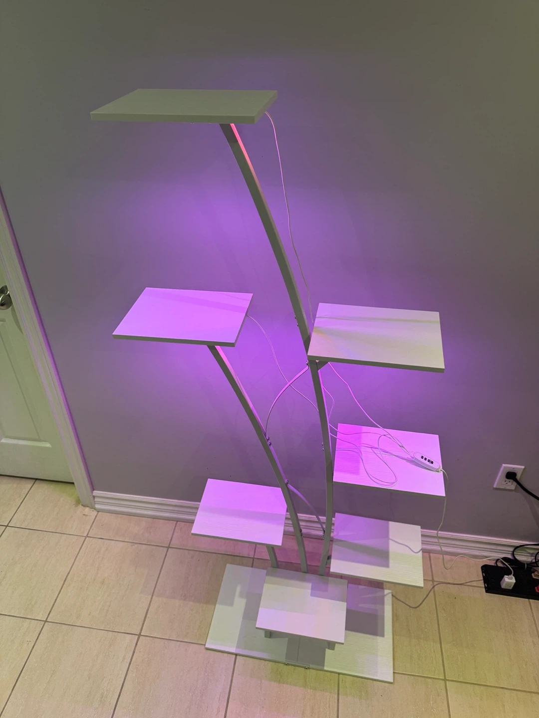 White Plant Stand with Grow Lights - photo 5