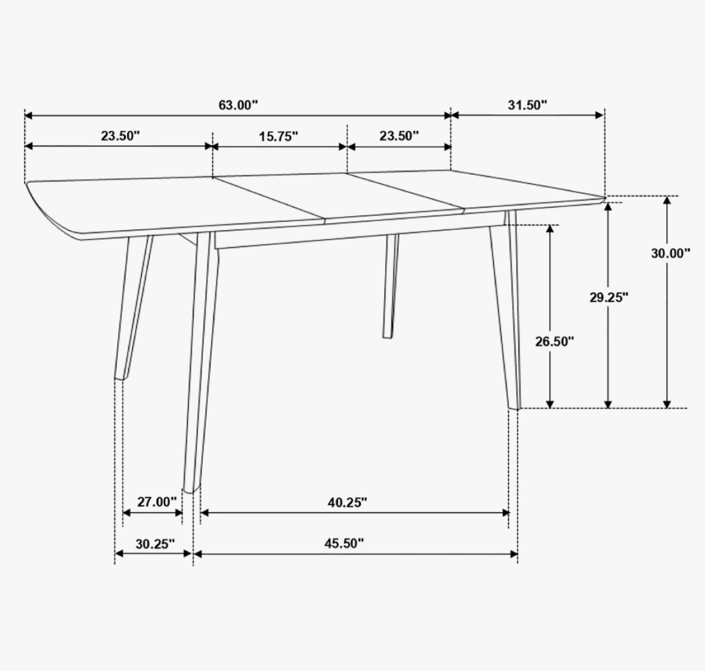 Extendable Dining Table - Walnut Finish - photo 5