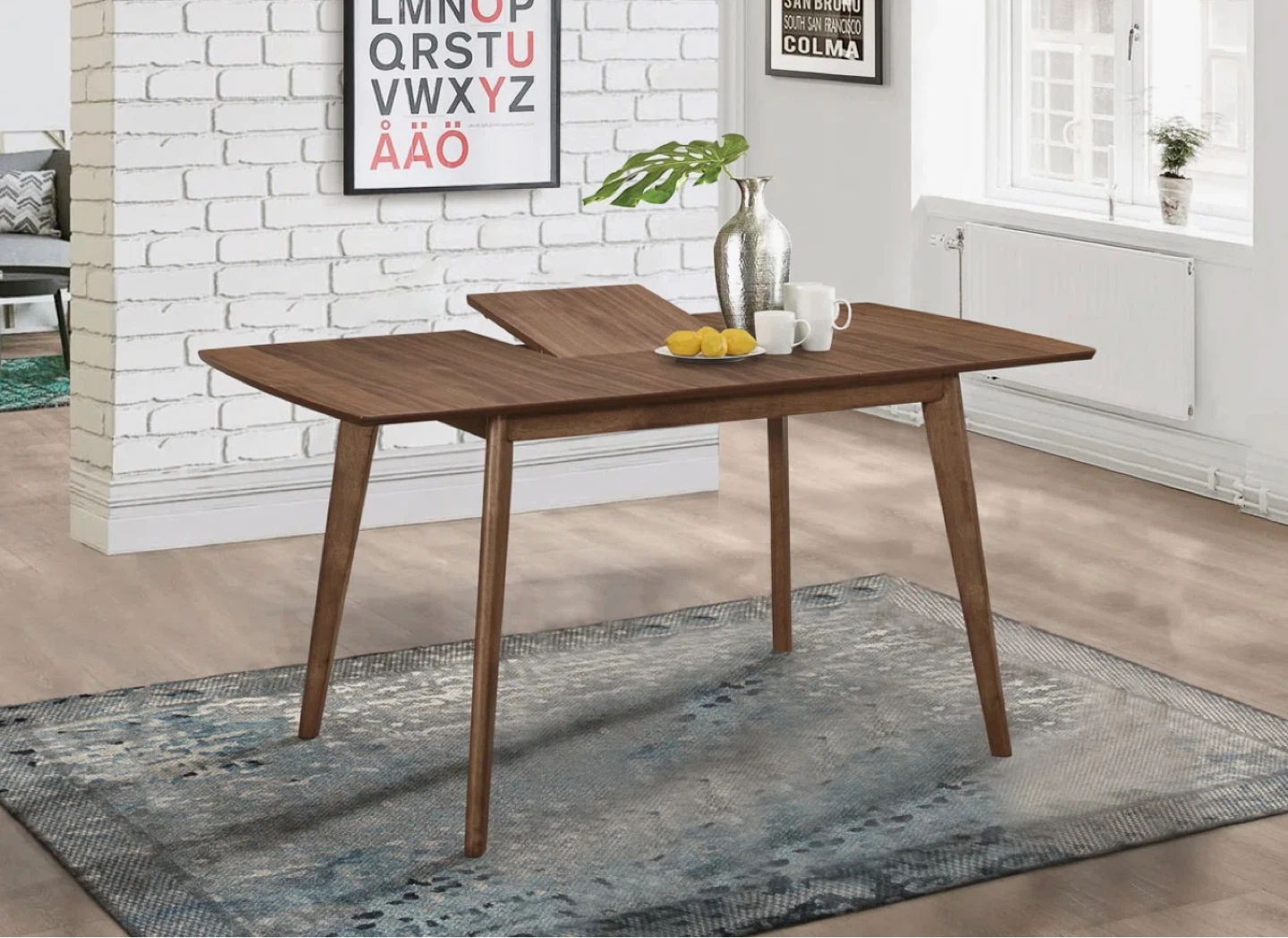 Extendable Dining Table - Walnut Finish