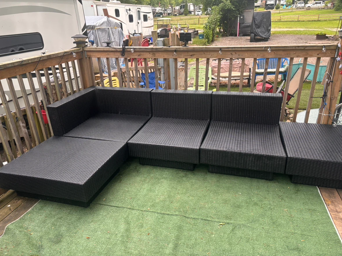 Black Wicker Outdoor Sectional Sofa