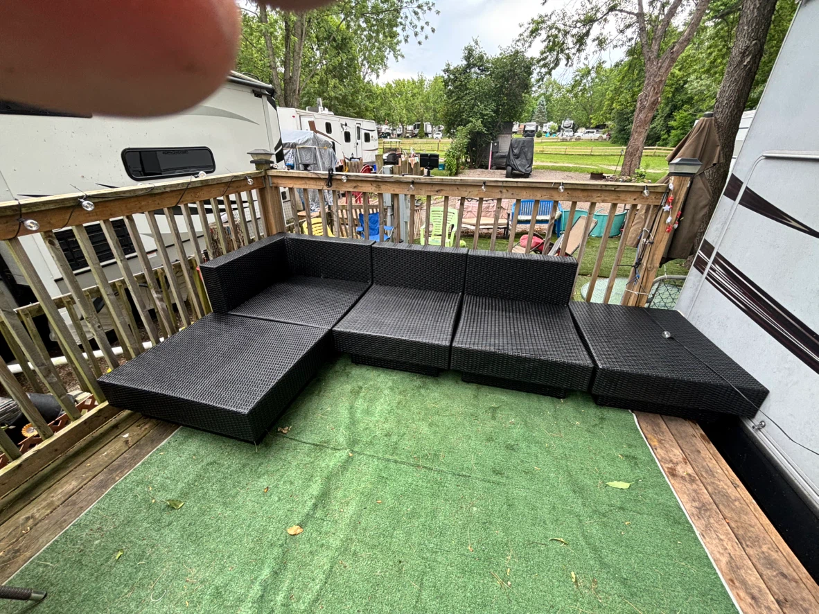 Black Wicker Outdoor Sectional Sofa - photo 5