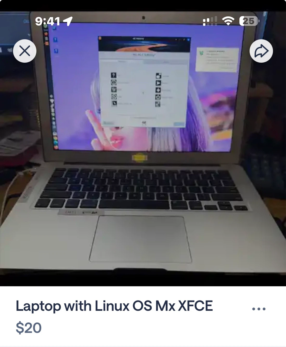 Laptop with Linux OS MX XFCE