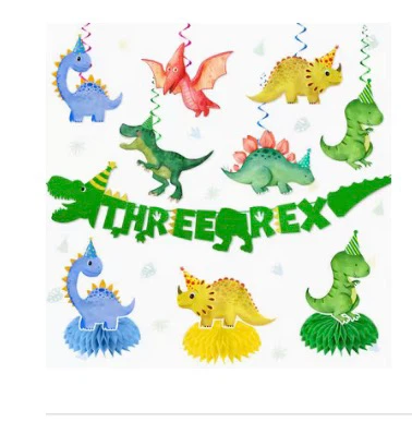 Dinosaur "Three Rex" Birthday Party Decorations
