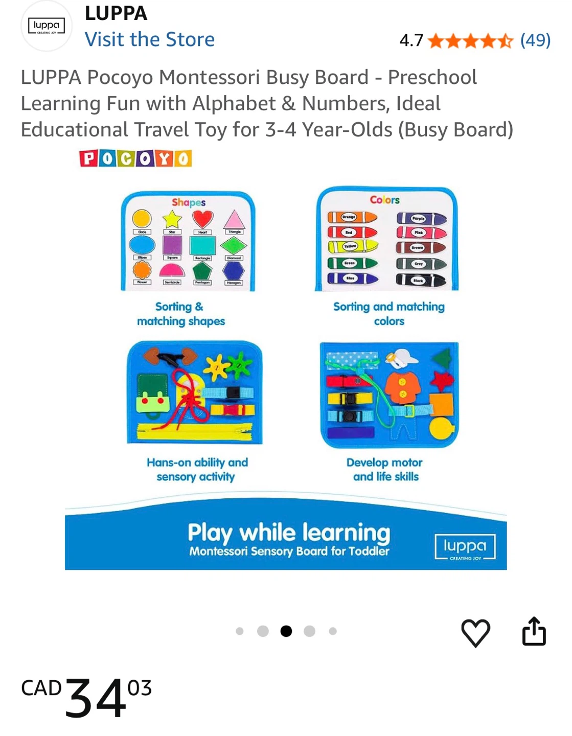 Luppa Pocoyo Montessori Busy Board - photo 3