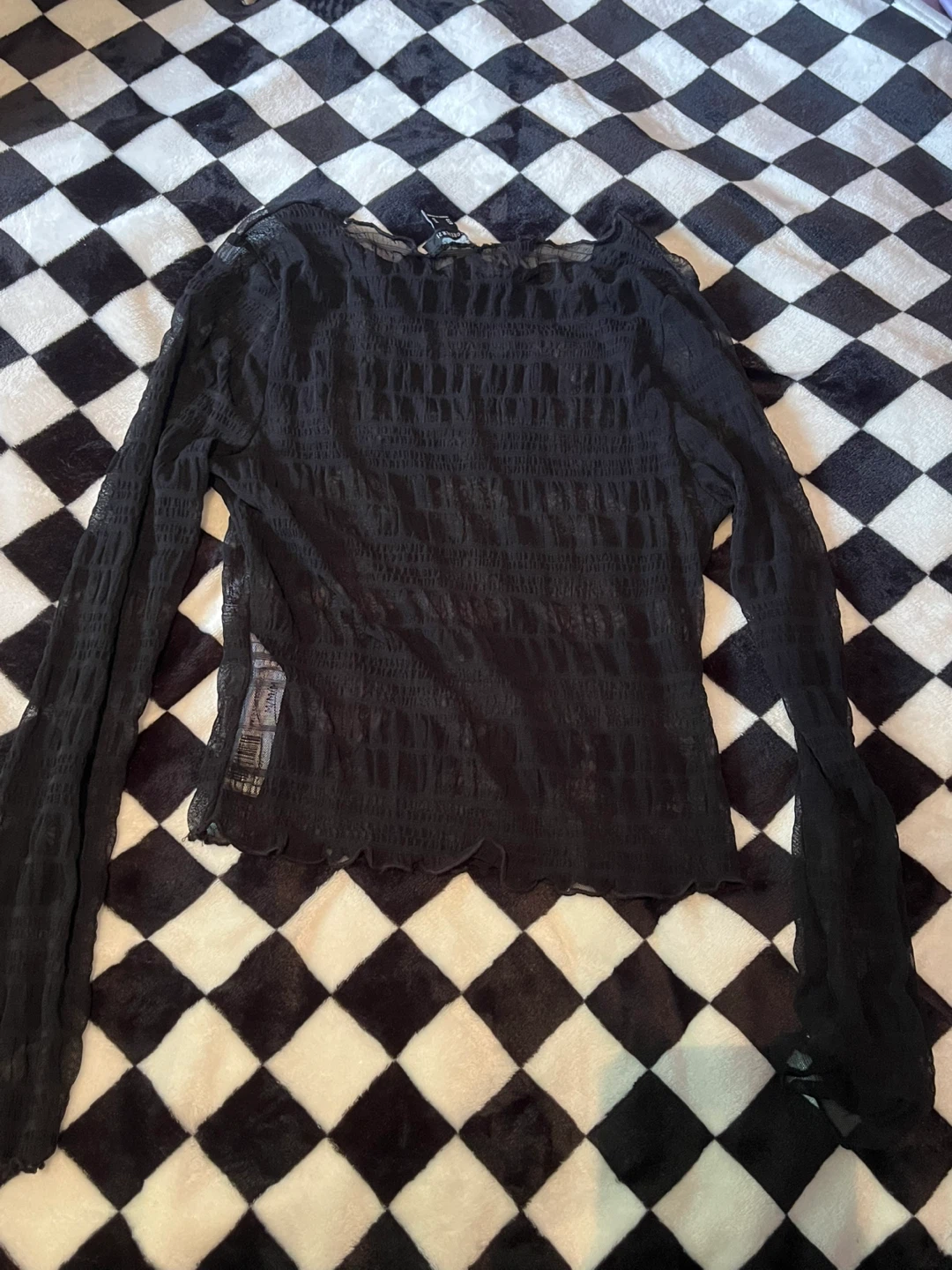 Black Sheer Mesh Top