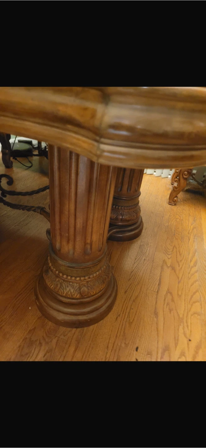 Wooden China Cabinet and Dining Table Set - photo 3
