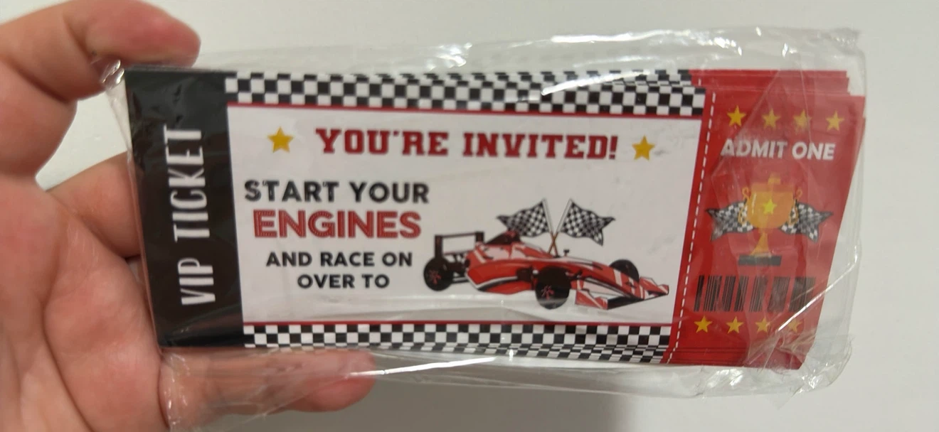 Race Car VIP Ticket Invitations