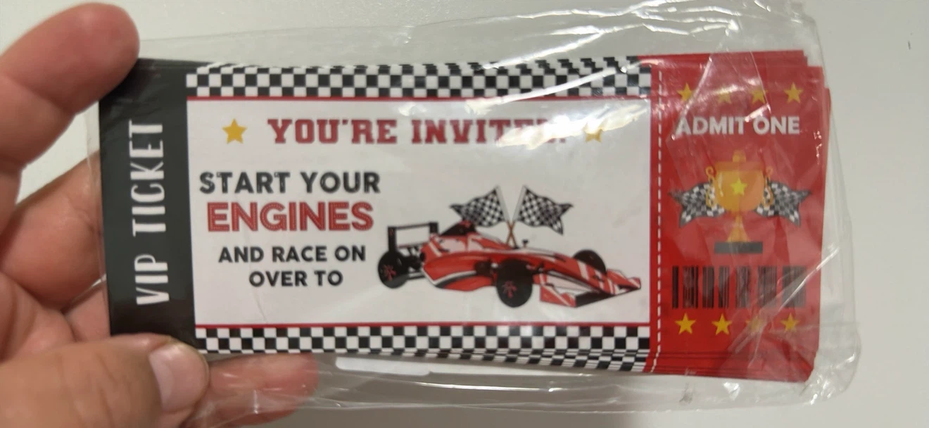 Race Car VIP Ticket Invitations - photo 2