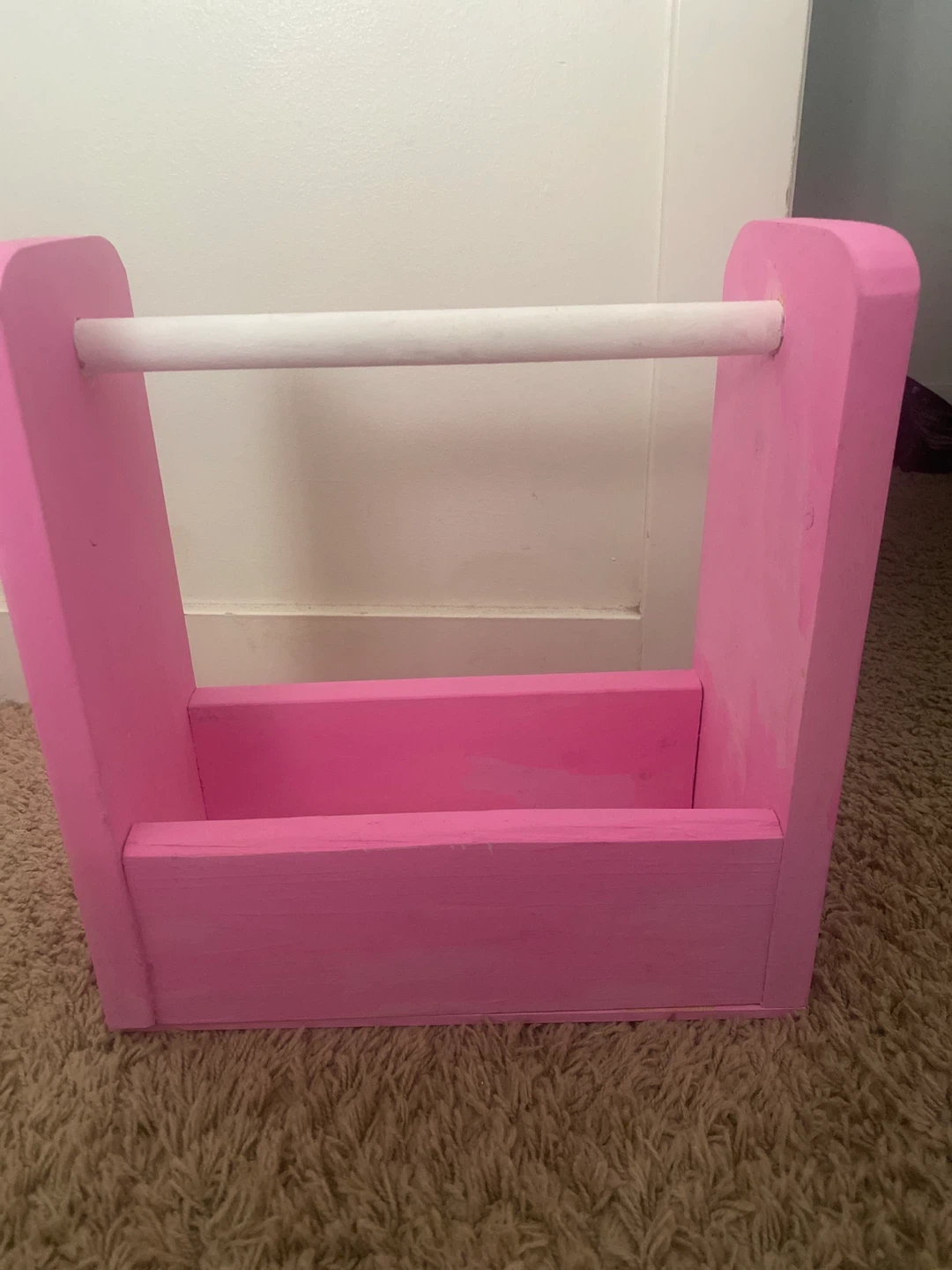 Pink Wooden Caddy with Handle