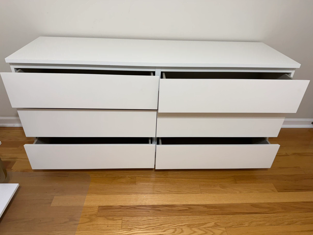 White 6-Drawer Dresser - photo 2