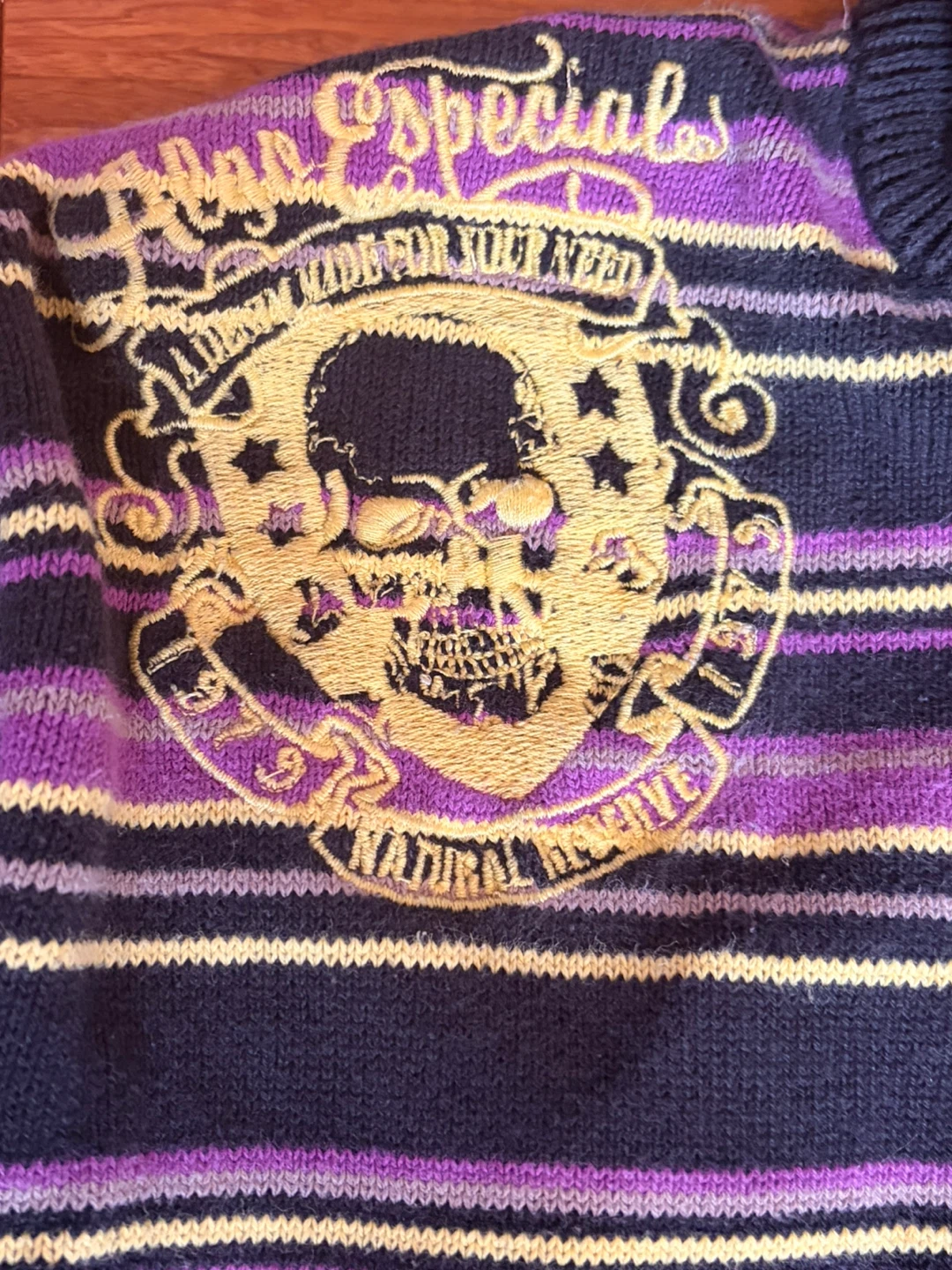 Purple striped skull zip up - photo 2