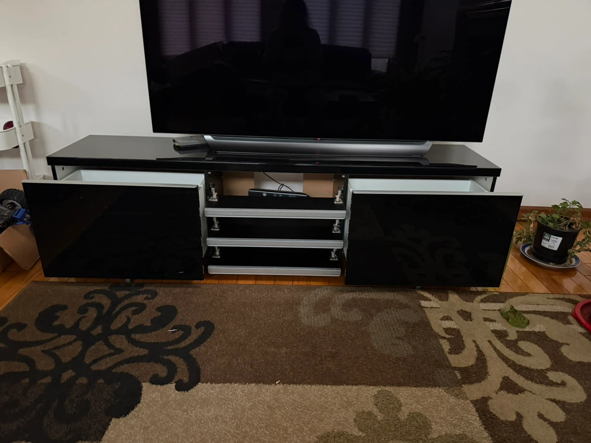 Black TV Stand with Storage