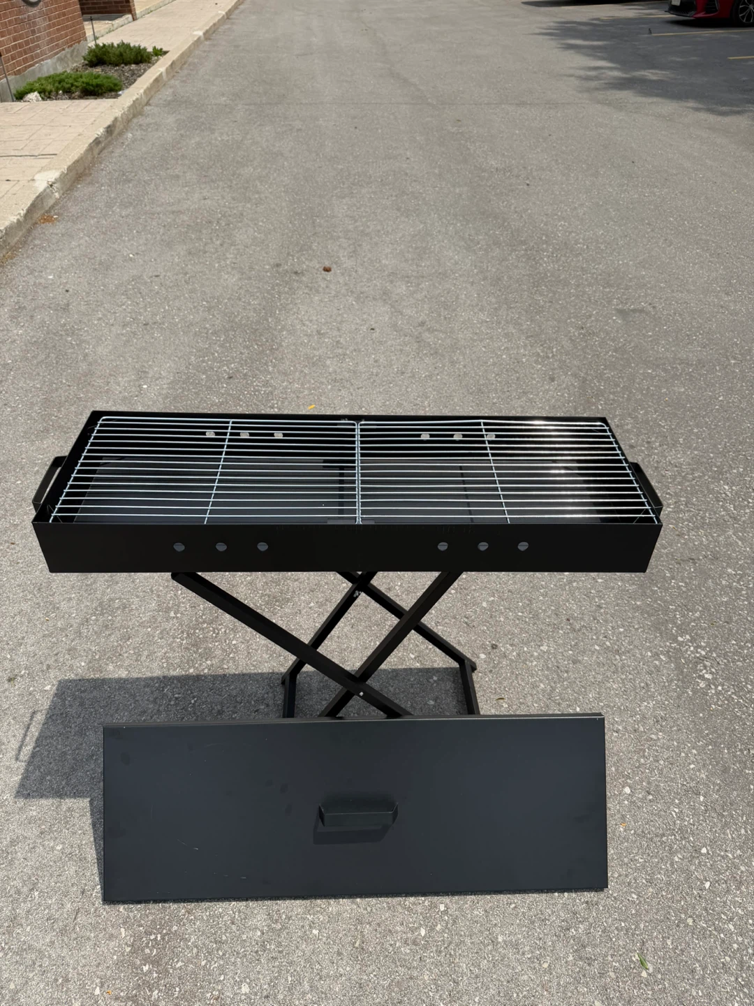 Black Metal Folding BBQ Grill - photo 2