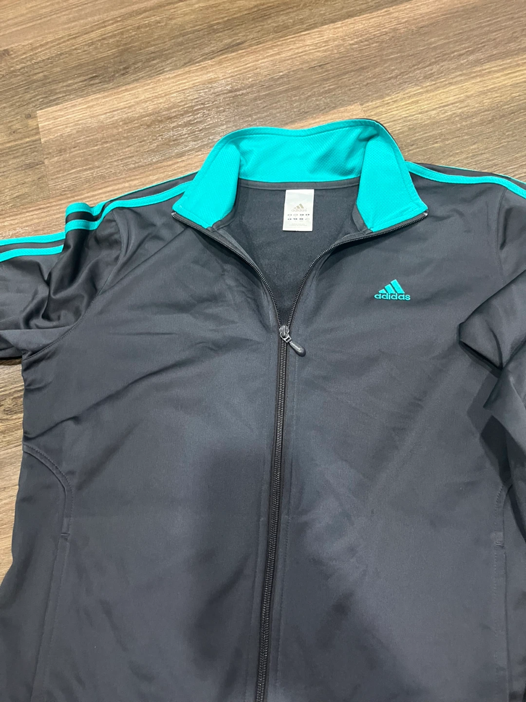 Adidas Track Jacket Teal & Gray