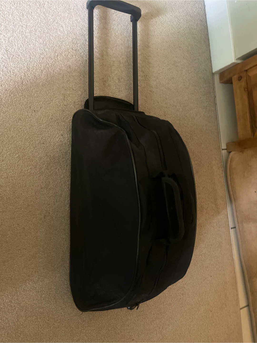 Black Rolling Duffel Bag with Telescopic Handle - photo 5