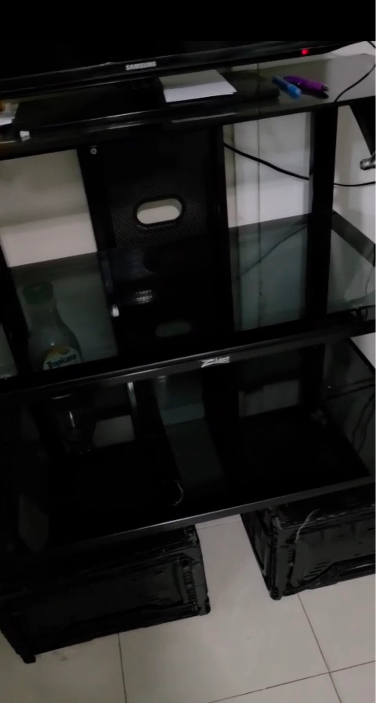 Black Glass TV Stand furniture