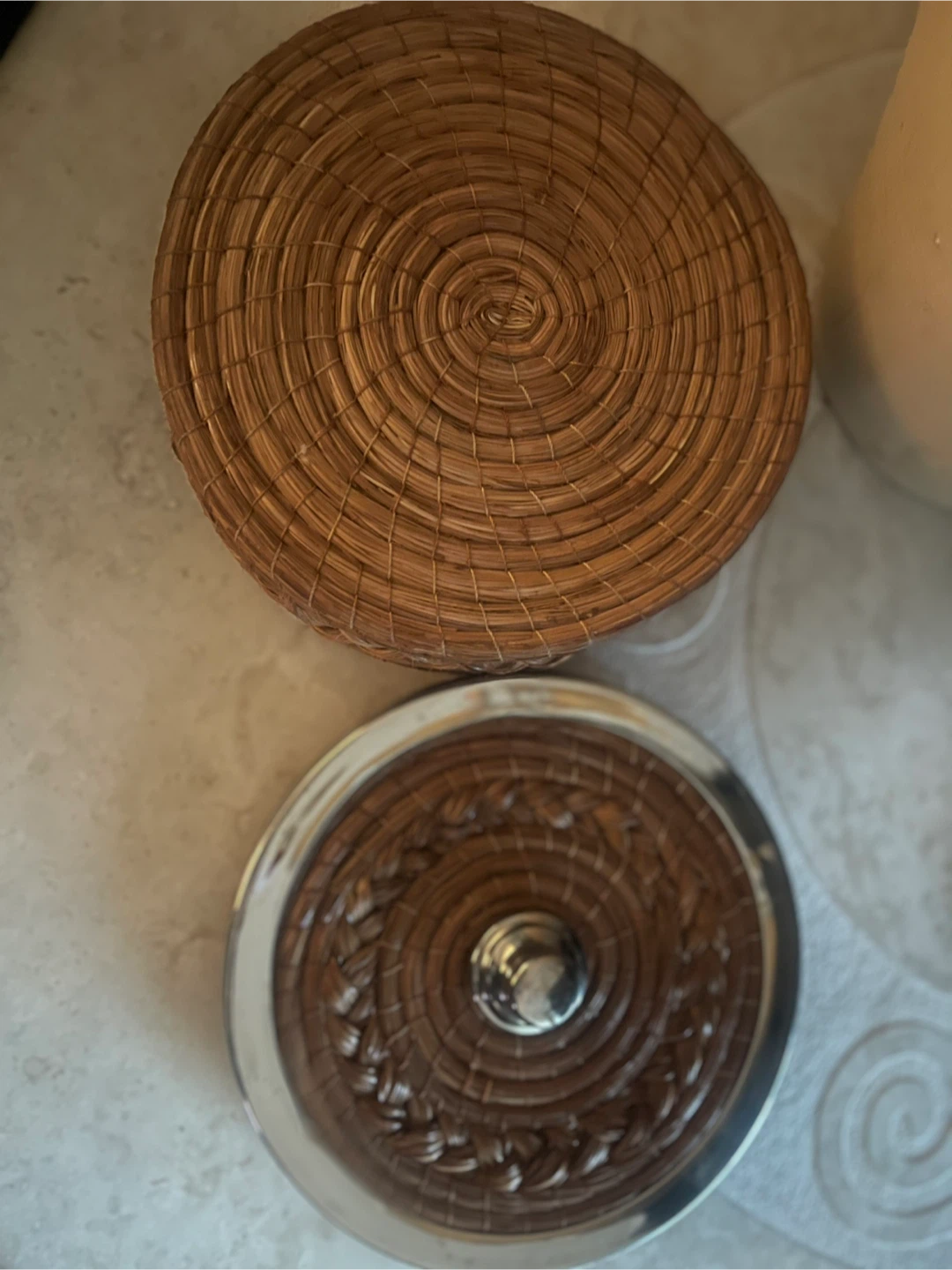Woven Trinket Box with Silver Lid - photo 4