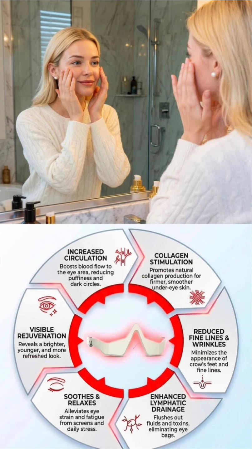Red Light Therapy Eye Mask for Wrinkles and Puffiness - photo 2