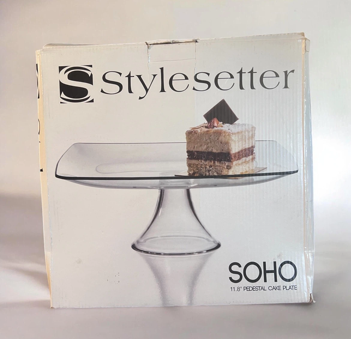 StyleSetter SOHO Glass Pedestal Cake Stand – 11.8”
