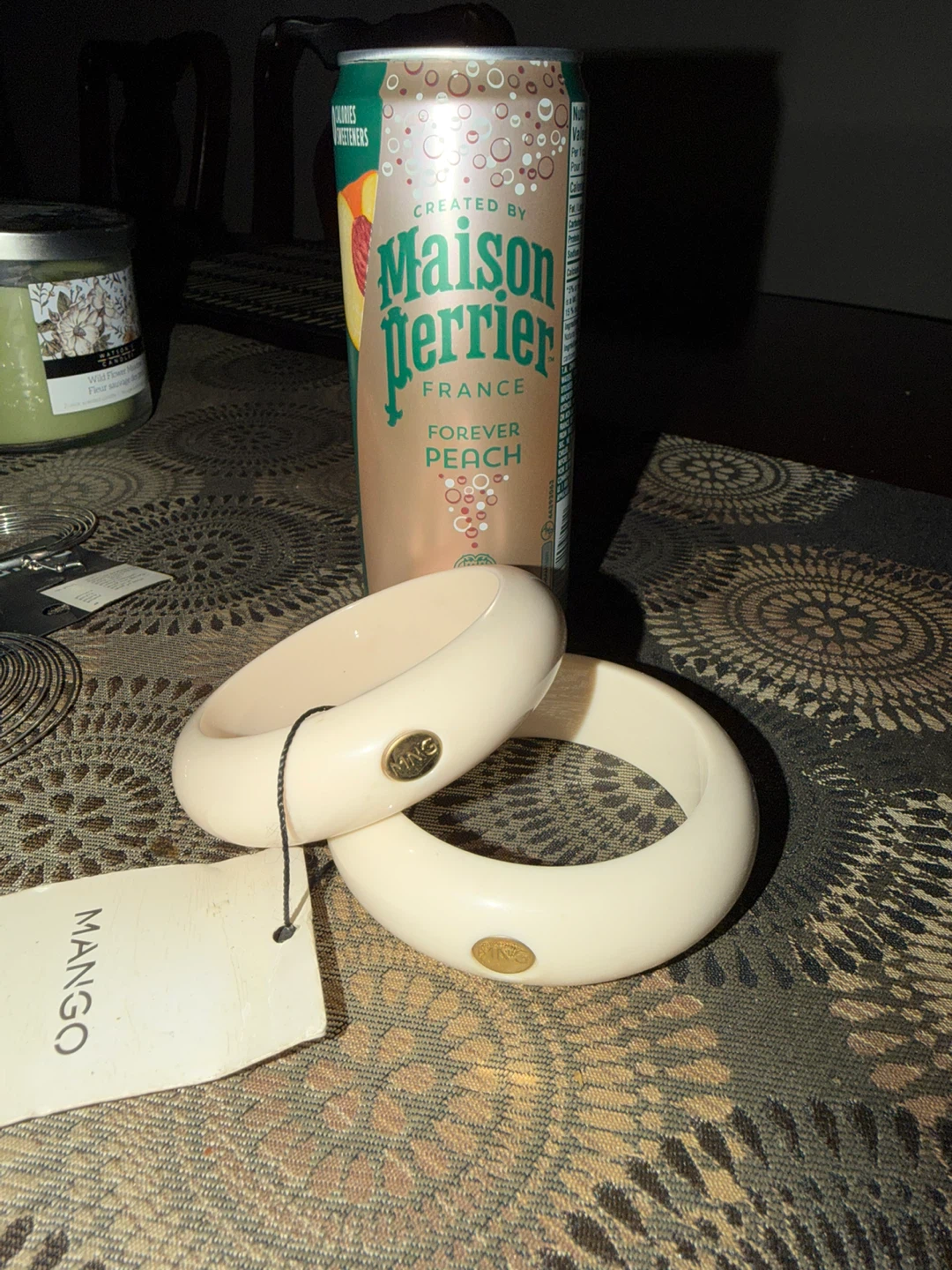 Mango Cream Colour Chunky Bangles (Set of 2) - photo 2