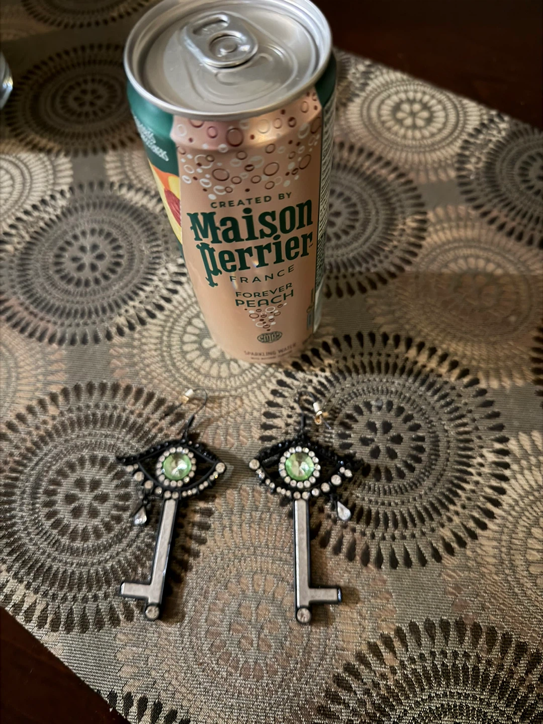 Unique Key and Eye Dangle Earrings - photo 2