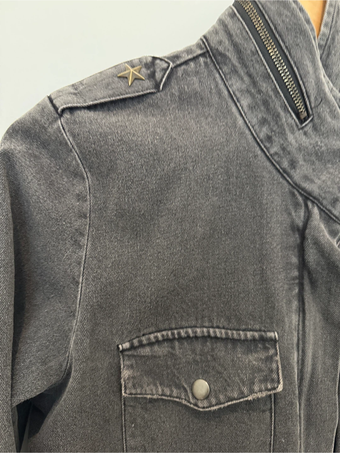 Grey Denim Utility Jacket - photo 4