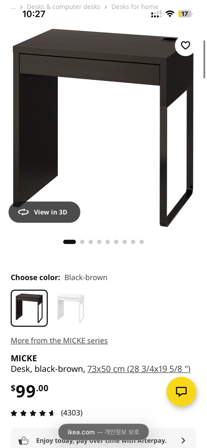 IKEA MICKE Desk - Black-brown