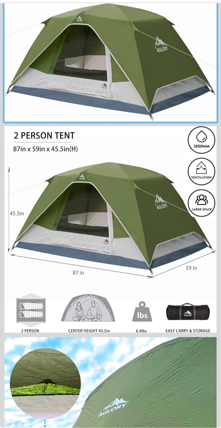 NEW Camping Tent 2/4/8 Person Tent with 2 sleeping bags - photo 2