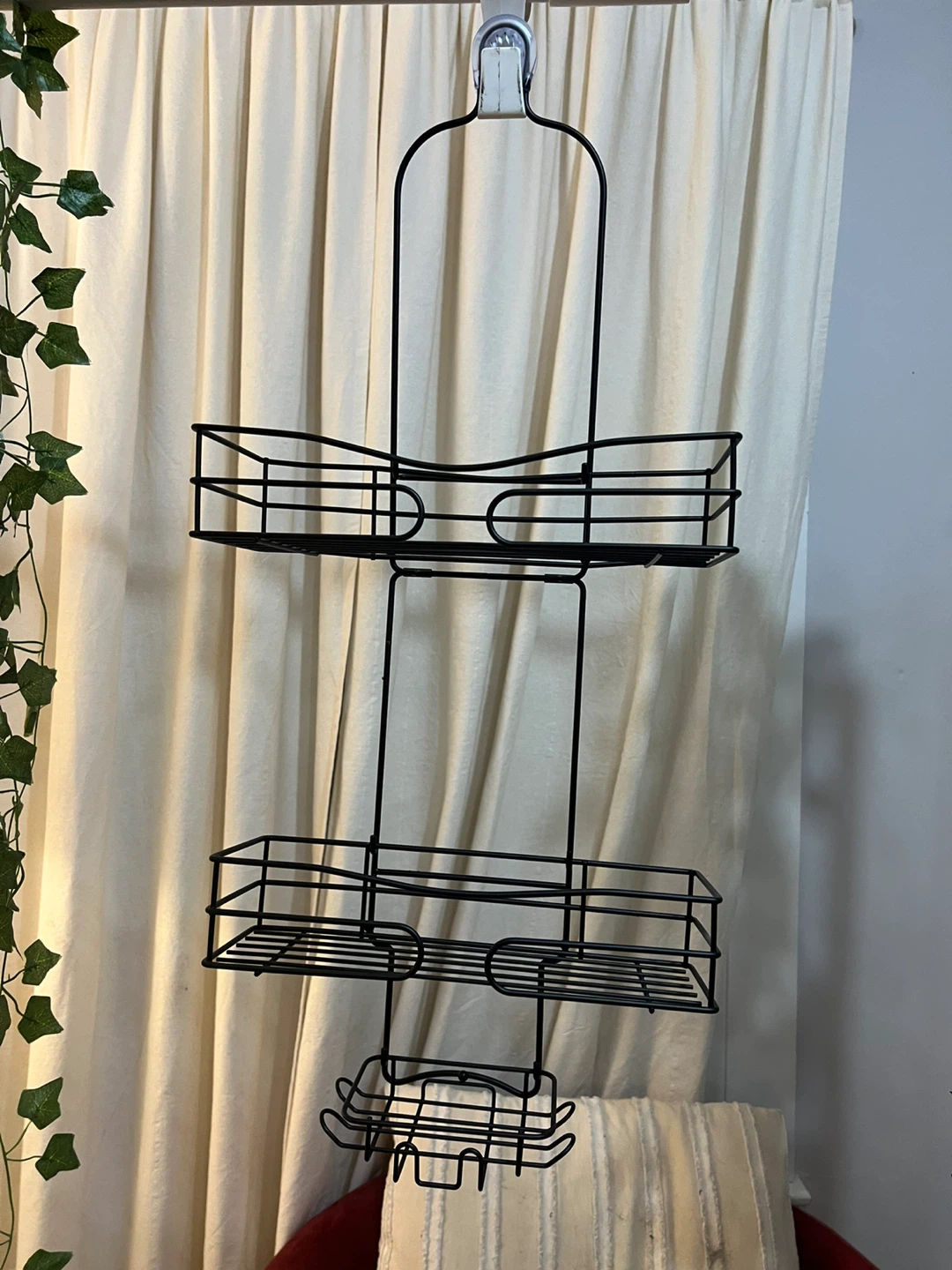 (New) Black Metal 3-Tier Shower Caddy with Soap Dish