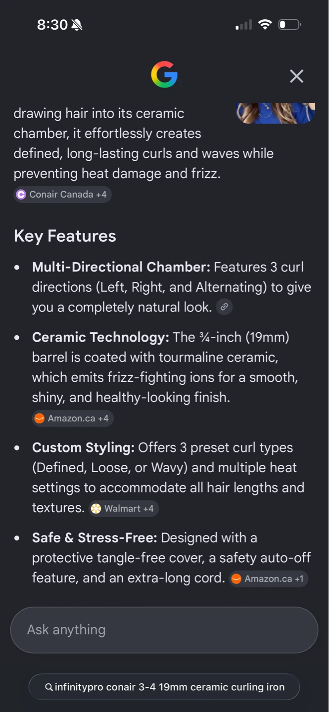 Conair InfinitiPRO 3/4 inch Ceramic Curling Iron - photo 4