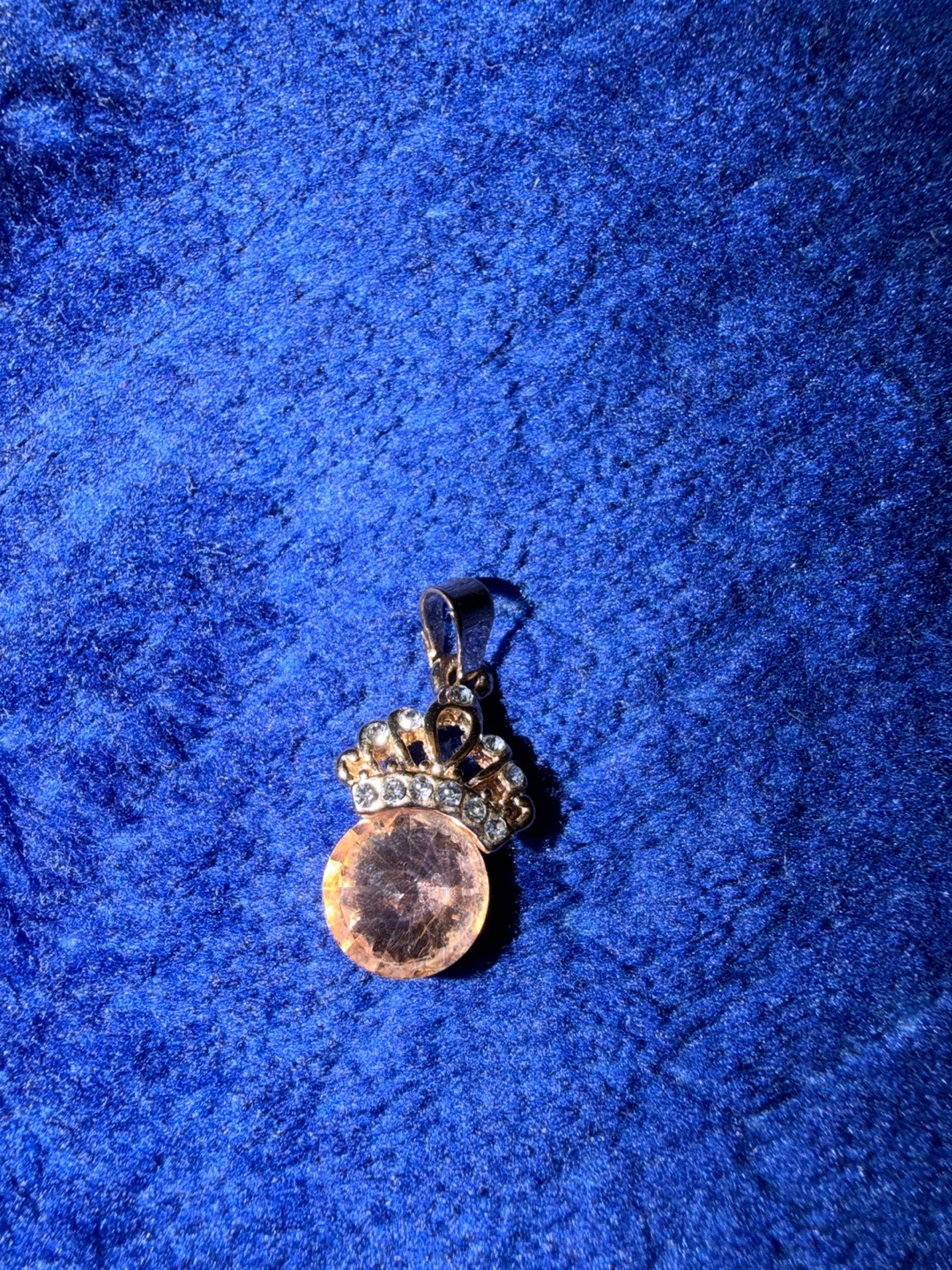Crown Pendant Charm with Gemstone