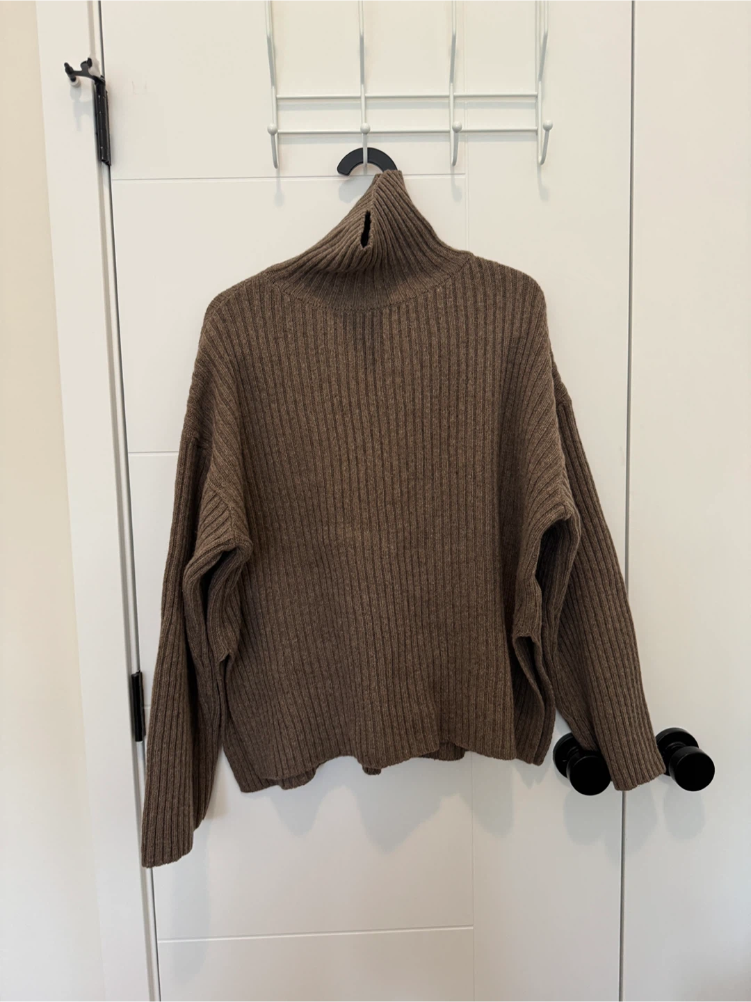 Brown Ribbed Turtleneck Sweater - photo 2