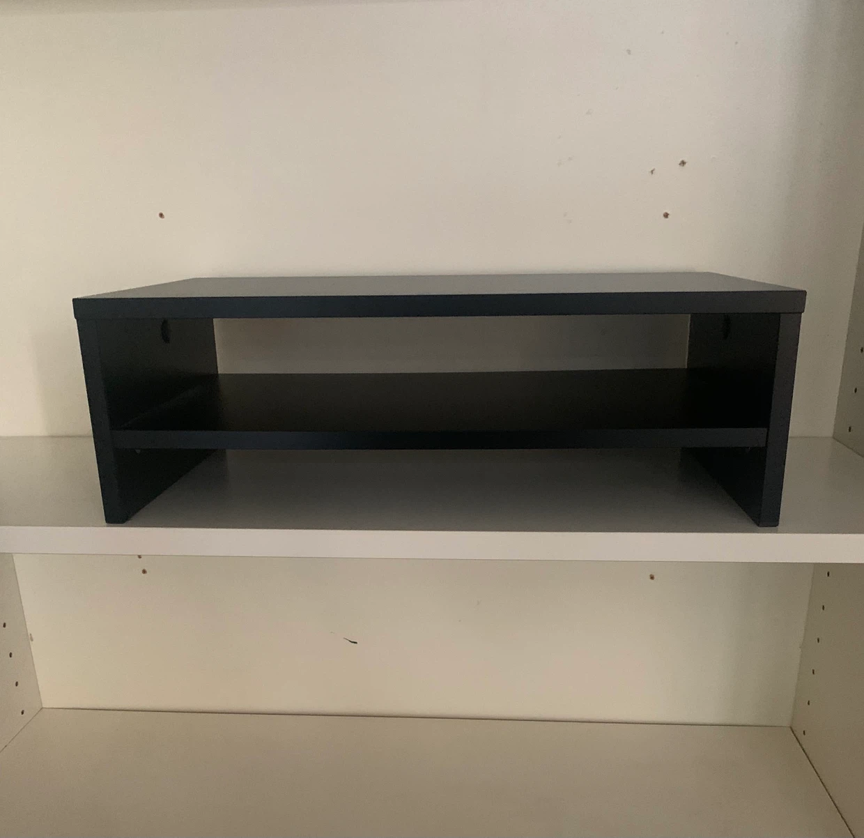 Black Monitor Stand with Shelf