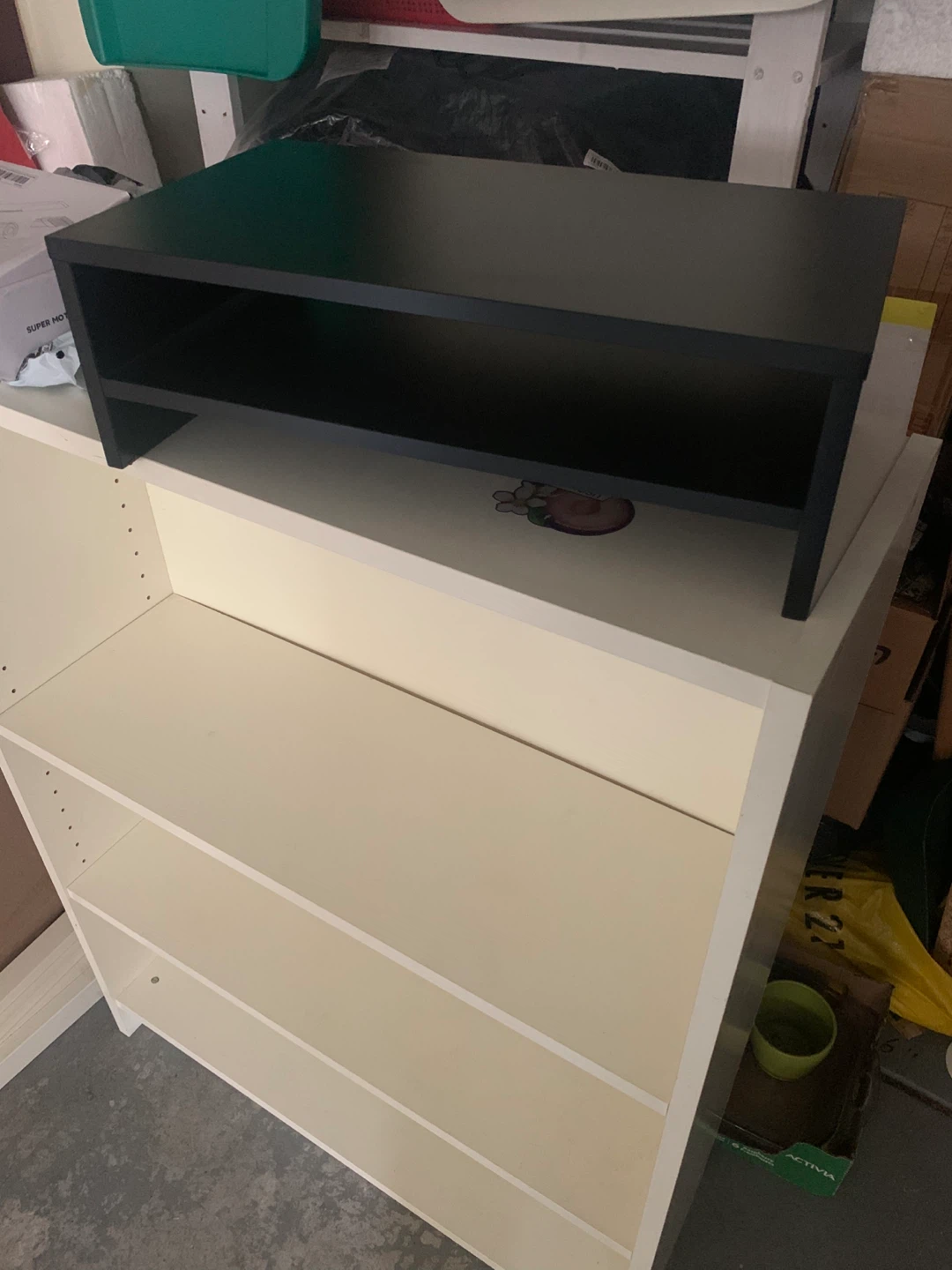 Black Monitor Stand with Shelf - photo 2