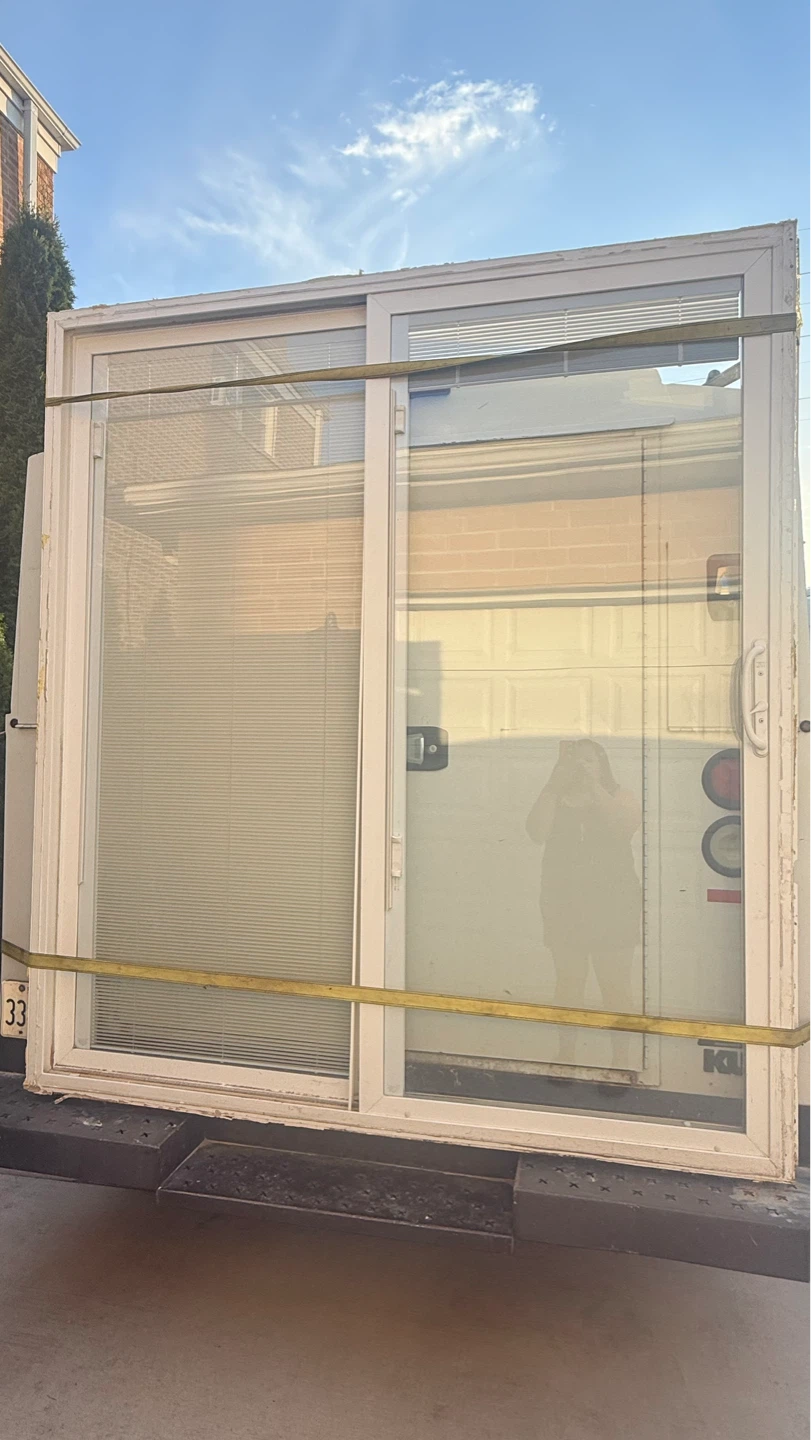 Double Sliding Patio Door with Internal Mini Blinds