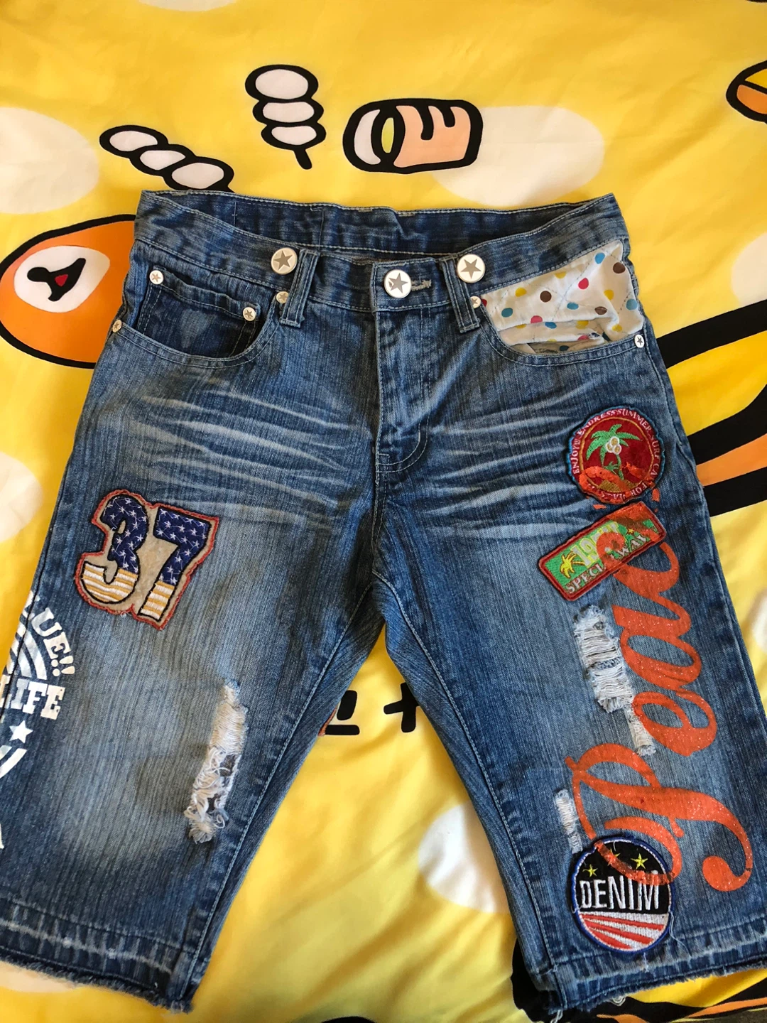 Denim Shorts with Patches