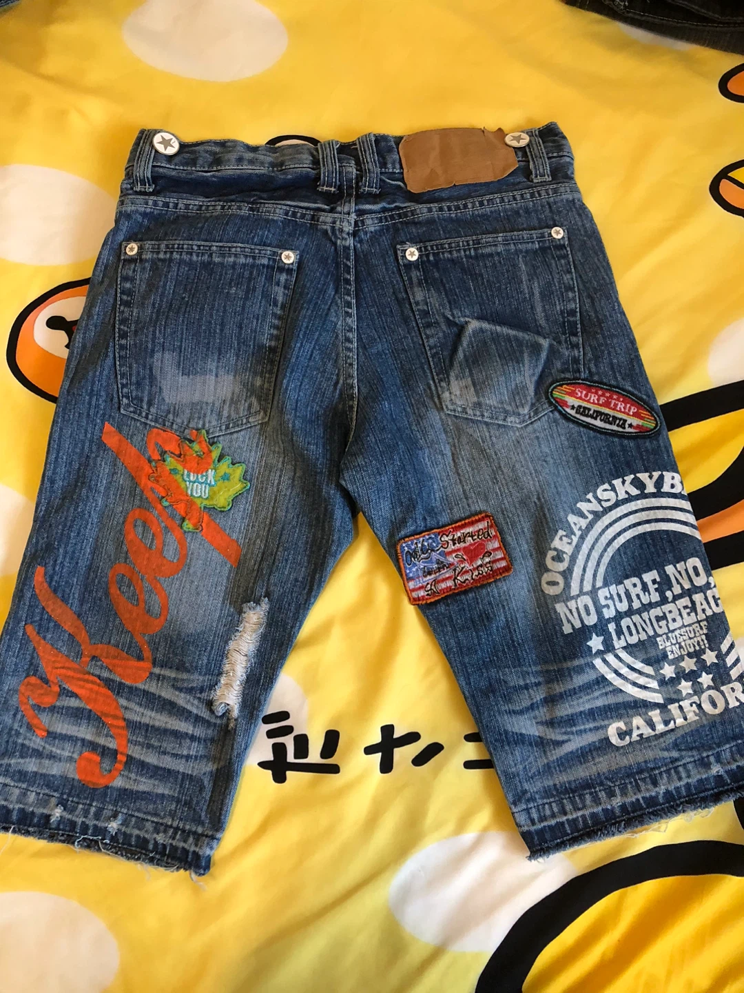 Denim Shorts with Patches - photo 2