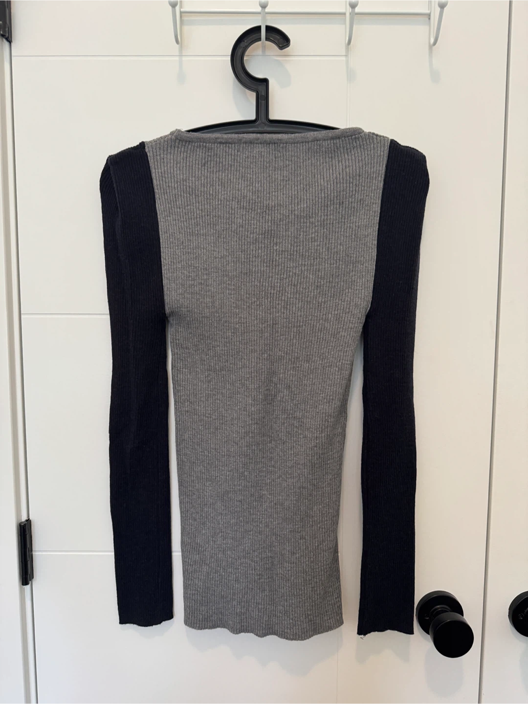 Long Sleeve Top - light grey/navy - photo 2