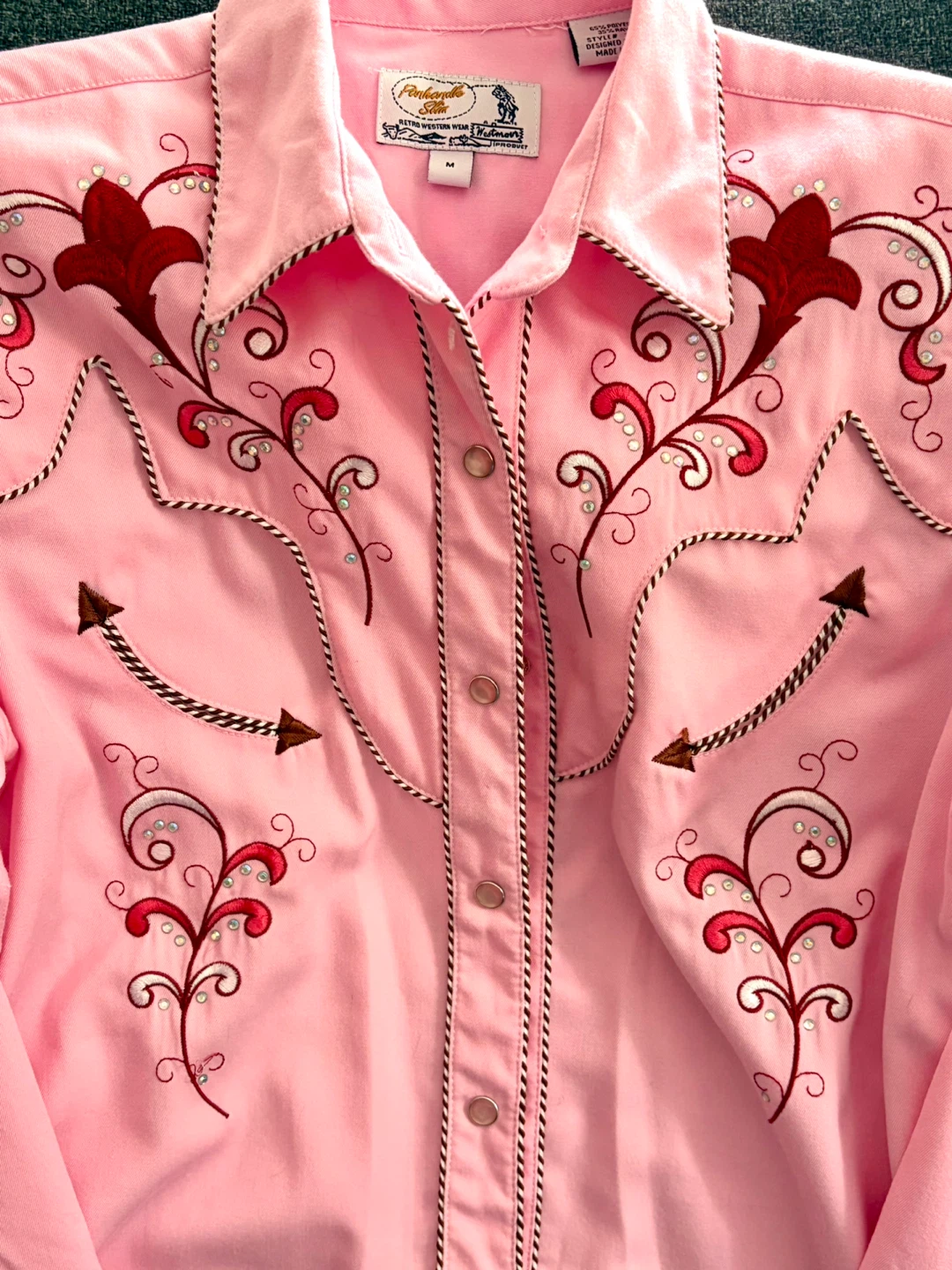 Pink Embroidered Western Shirt - photo 5