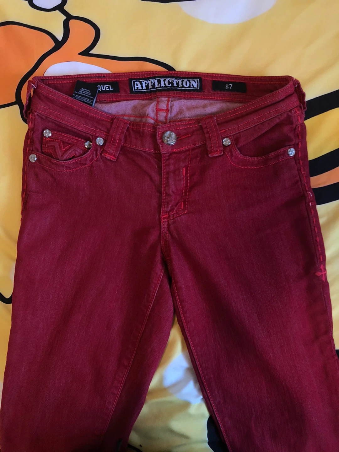 Affliction Red Skinny Jeans Size 27 - photo 2