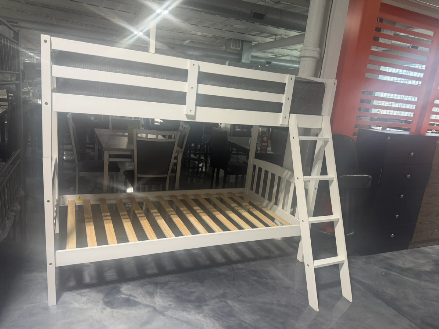 White Twin over Twin Bunk Bed Mattress