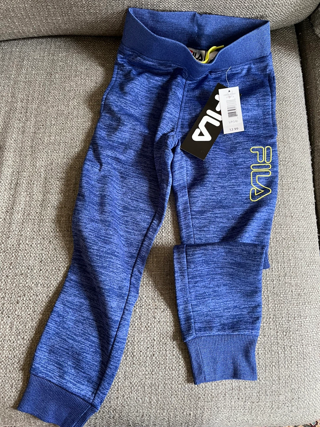 Fila Boys Joggers Size S/P (5/6) Blue Heather