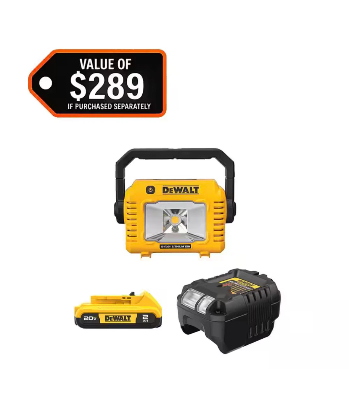 DEWALT 12V/20V MAX Compact LED Worklight Kit 2000 lm IP54 - photo 2