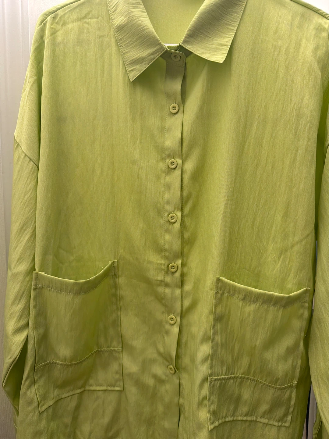 Lime Green Button-Up Shirt - photo 3