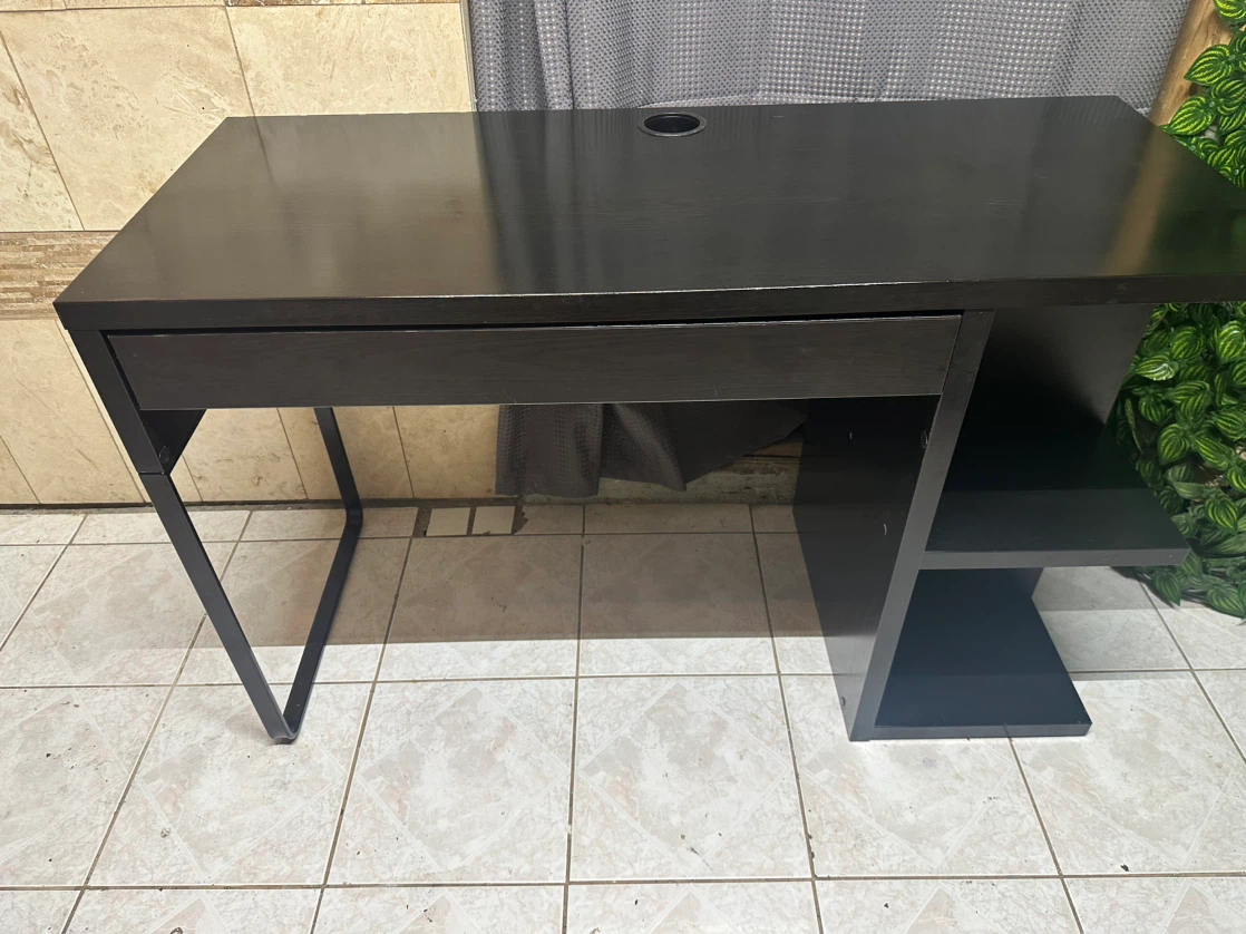 IKEA’s Dark Wood Desk with Drawer and Shelves - photo 3
