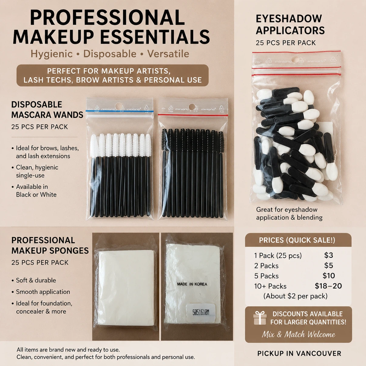 Professional Disposable Makeup Supplies