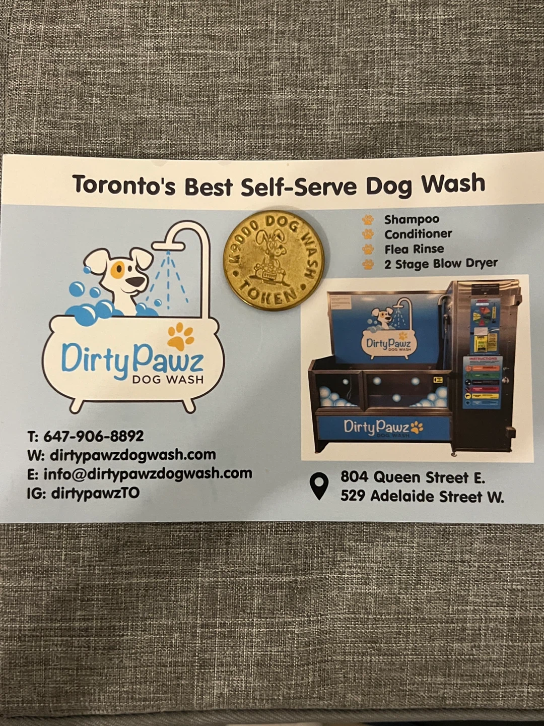 Dirty Pawz Dog Wash Token